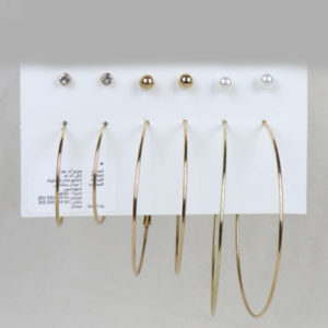 Circle Wire Hoop Earrings with Tops set